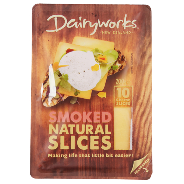 Dairyworks Smoked Cheese Slices 10 Pack 200g