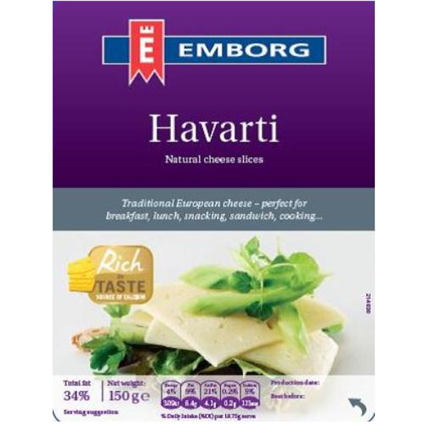 Emborg Havarti Cheese Slices 150g