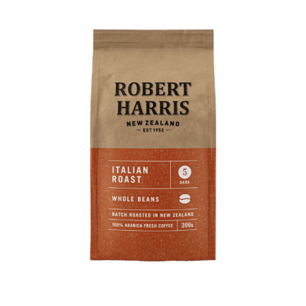 Robert Harris Italian Whole Beans 100% Fresh Arabica Coffee 200g
