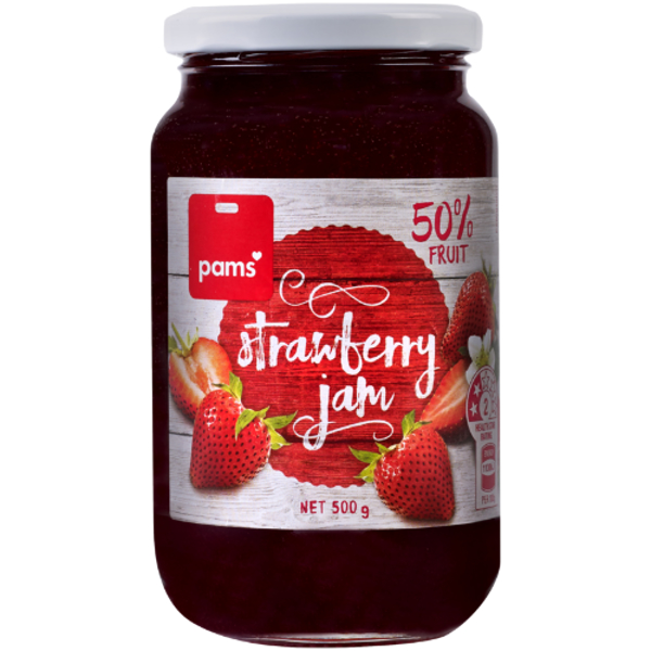 Pams Strawberry Jam 500g