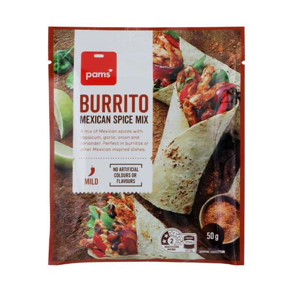 Pams Burrito Mexican Spice Mix 50g Prices FoodMe