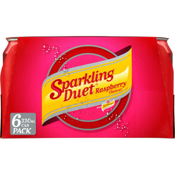 Schweppes Sparkling Duet Raspberry Soft Drink Cans 6pk Prices Foodme