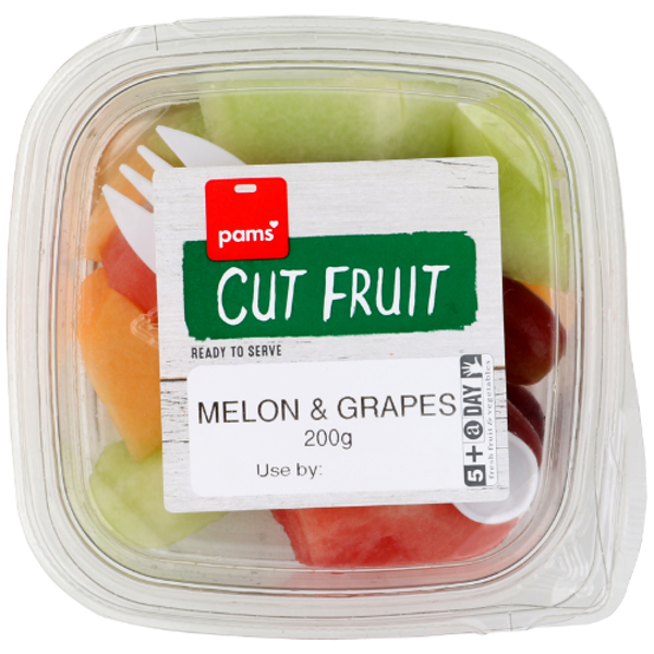 Pams Cut Fruit Melon & Grapes 200g