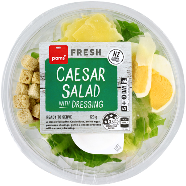 Pams Caesar Salad With Dressing 120g