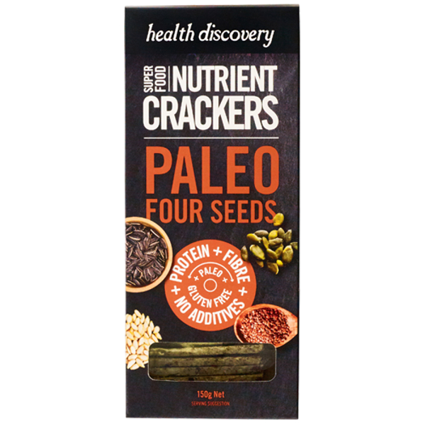Health Discovery Paleo Four Seeds Nutrient Crackers 150g