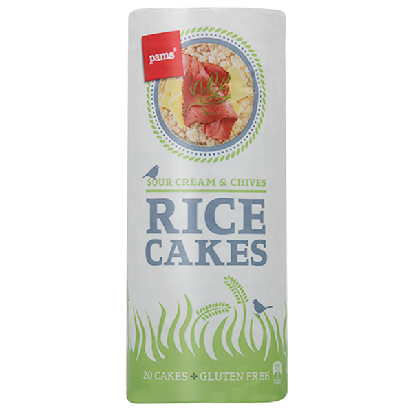 Pams Sour Cream & Chives Rice Cakes 155g