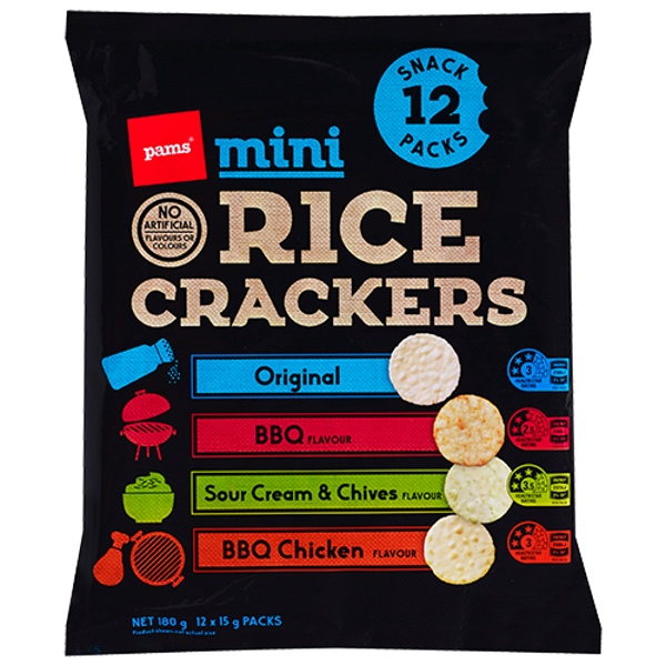 Pams Mini Multi Rice Crackers 12pk