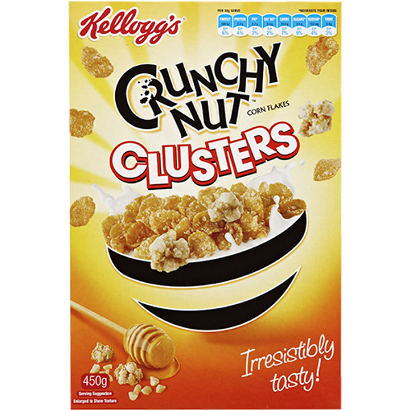 Kellogg's Crunchy Nut Clusters Breakfast Cereal 450g