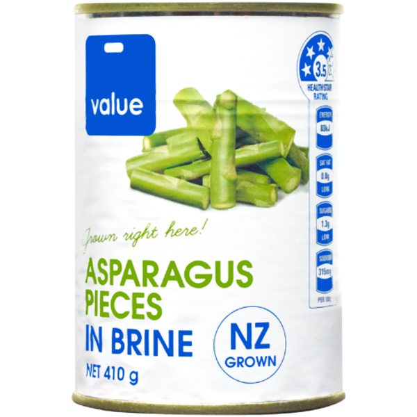 Value Asparagus Pieces in Brine 410g