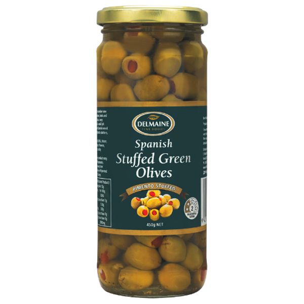 Delmaine Spanish Stuffed Green Olives 450g Prices - FoodMe