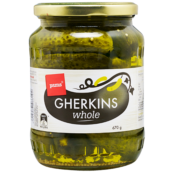 Pams Whole Pickled Gherkins 670g