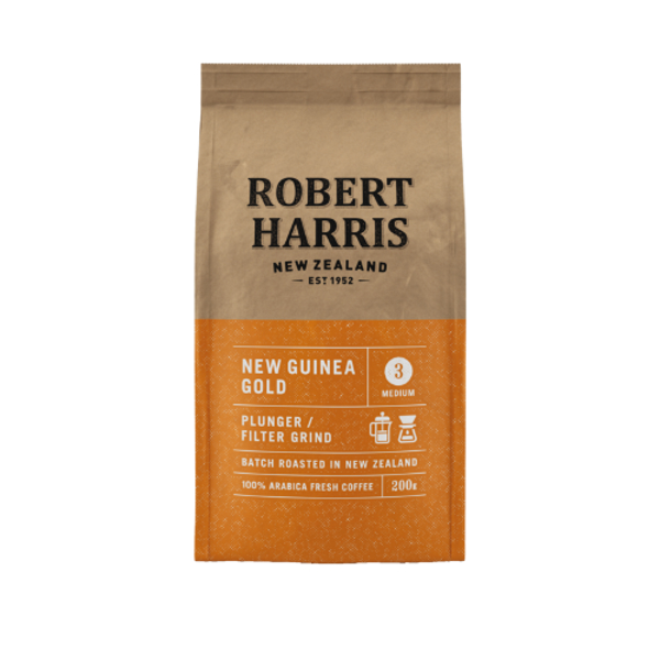 Robert Harris New Guinea Gold Plunger Filter Grind 100% Arabica Fresh Coffee 200g