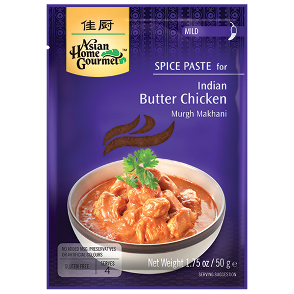 Asian Home Gourmet Spice Paste Indian Butter Chicken Mild Gluten Free 50g