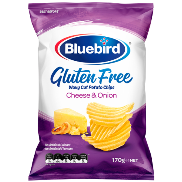 Bluebird Gluten Free Potato Chips Cheese & Onion 170g