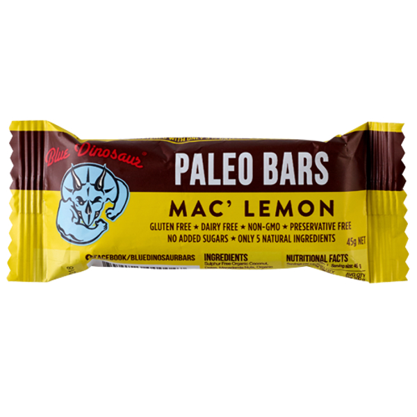 Blue Dinosaur Mac' Lemon Paleo Bar 45g