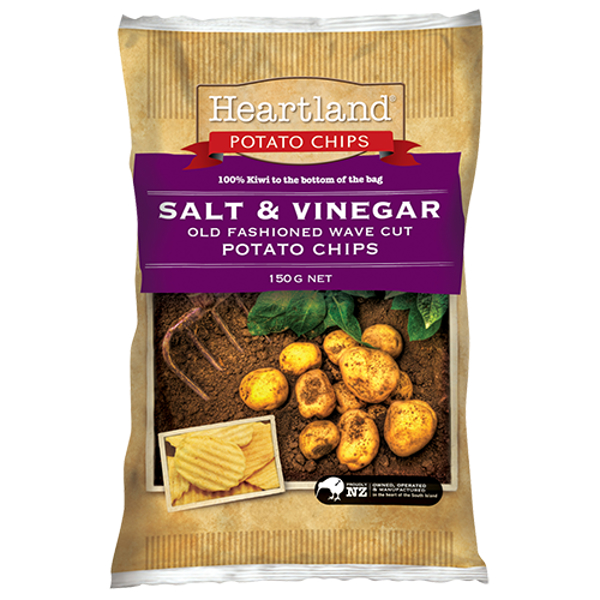 Heartland Salt & Vinegar Potato Chips 150g