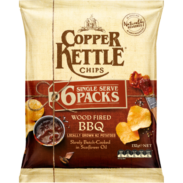 Copper Kettle Wood Fired BBQ Potato Chips 6pk
