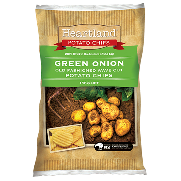 Heartland Green Onion Potato Chips 150g