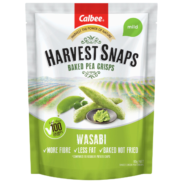 Calbee Harvest Snaps Wasabi Baked Pea Crisps 93g