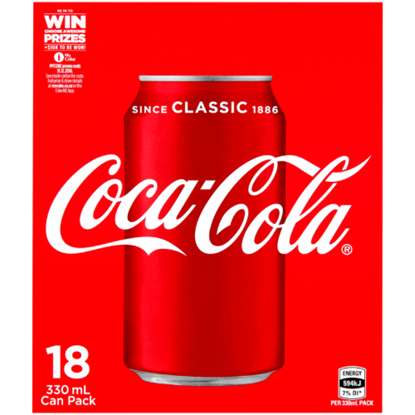 Coca Cola Soft Drink Cans 18pk
