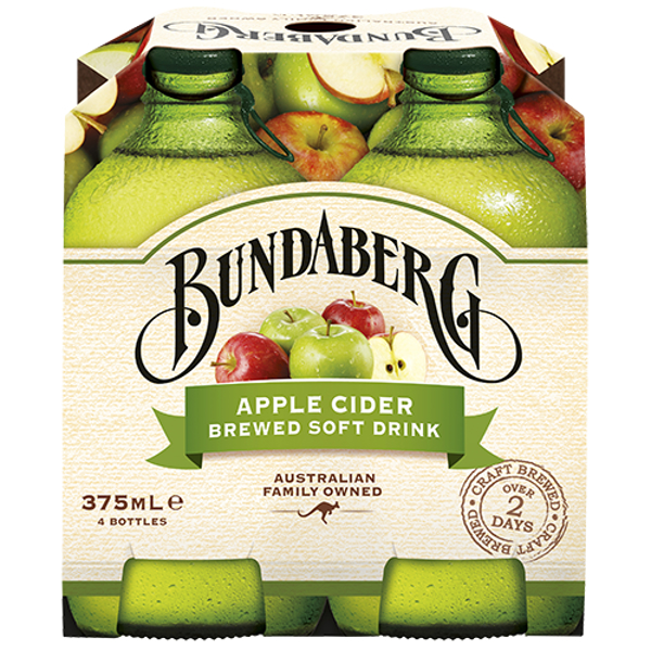 Bundaberg Apple Cider Brewed Soft Drink 4pk