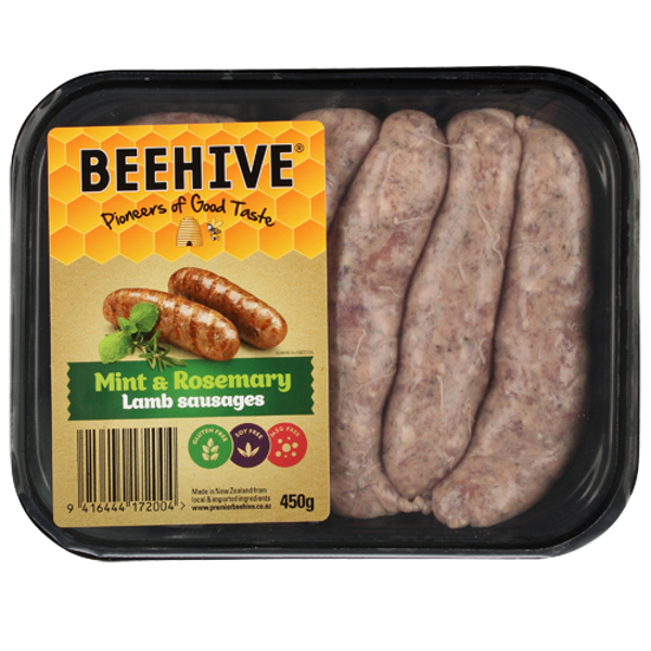 Beehive Mint & Lamb Sausages 450g