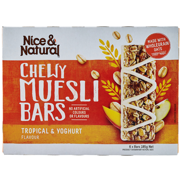 Nice & Natural Tropical Yoghurt Chewy Muesli Bars 6pk