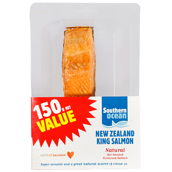 Southern Ocean New Zealand King Salmon Hot Smoked Portions 150g