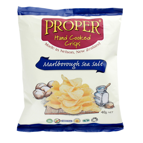 Proper Hand Cooked Marlborough Sea Salt Potato Crisps 40g
