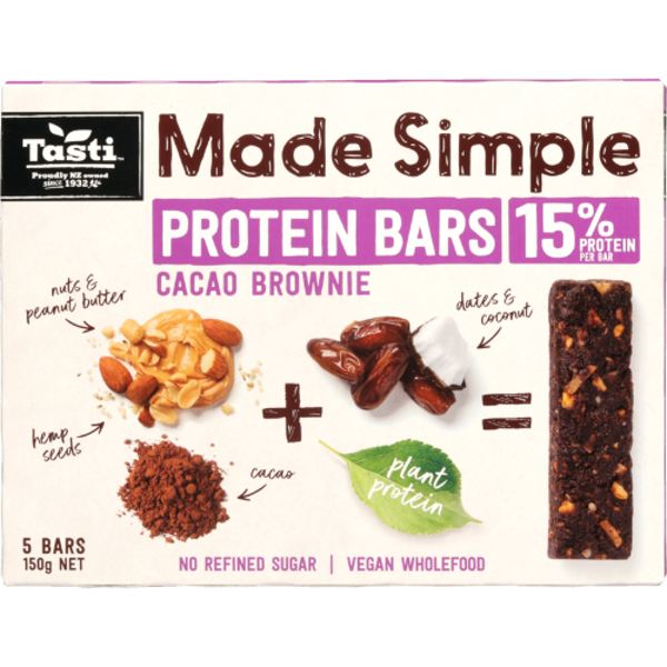 Tasti Made Simple Protein Bar Cacao Brownie 150g (30g x 5pk)
