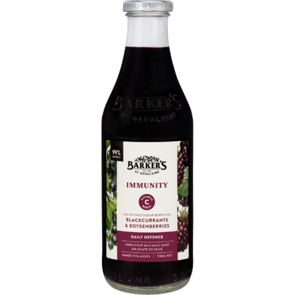 Barker's Immunity Blackcurrants & Boysenberries Fruit Syrup 710ml