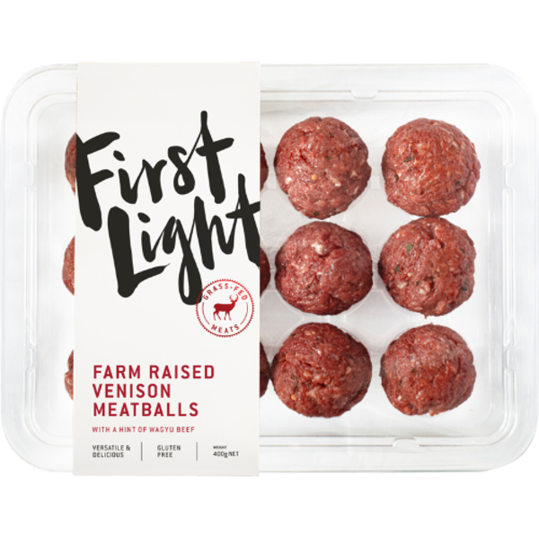 First Light Farm Raised Venison Meatballs 400g