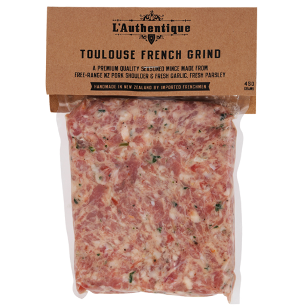 L'Authentique Toulouse French Grind Free Range Sausages 450g