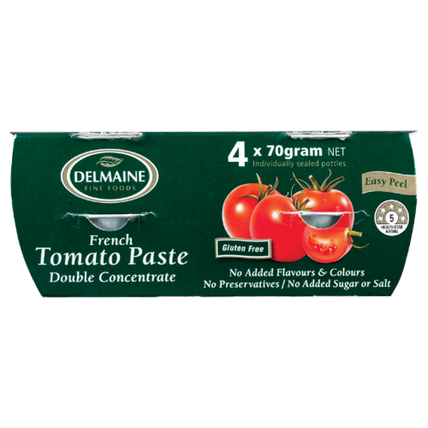 Delmaine French Tomato Paste Double Concentrate 4pk