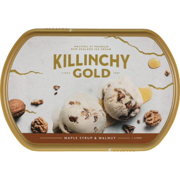 Killinchy Gold Maple Syrup & Walnut New Zealand Ice Cream 1l