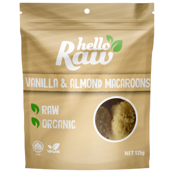 Hello Raw Vanilla & Almond Organic Macaroons 125g