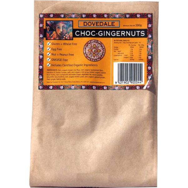 Dovedale Gluten Free Chocolate Gingernut Cookies 300g