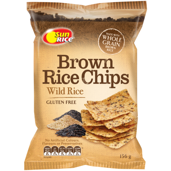 SunRice Gluten Free Wild Rice Brown Rice Chips 156g