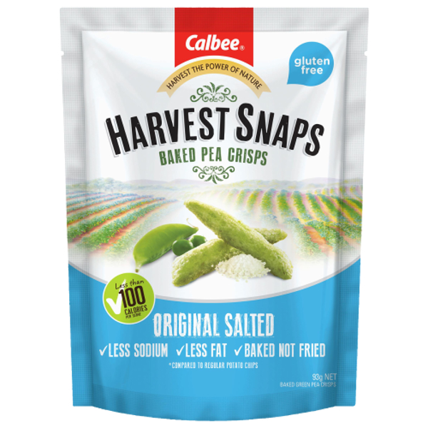 Calbee Harvest Snaps Original Salted Baked Pea Crisps 93g