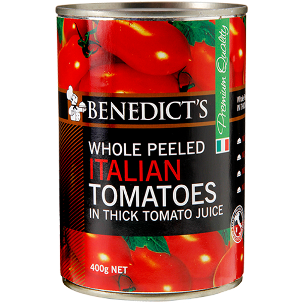 Benedict's Whole Peeled Italian Tomatoes In Tomato Juice 400g