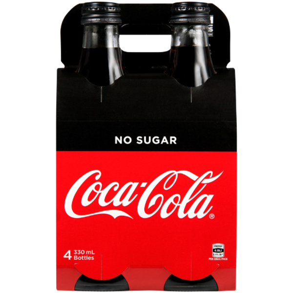 Coca-Cola No Sugar Soft Drink Bottles 4pk