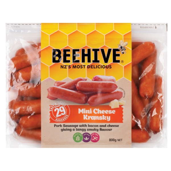 Beehive Mini Cheese Kransky Sausages 0.8kg