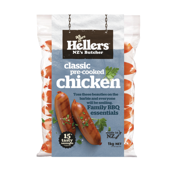 Hellers Classic PreCooked Chicken Sausages 1kg Prices FoodMe