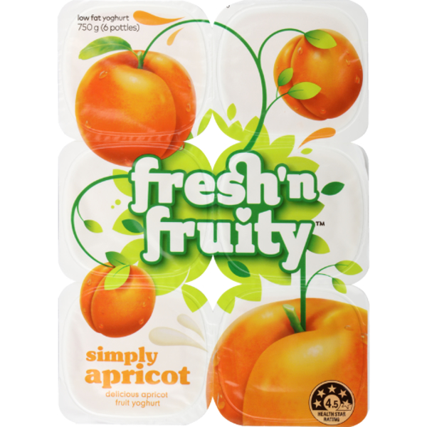 Freshn Fruity Simply Apricot Yoghurt 6pk
