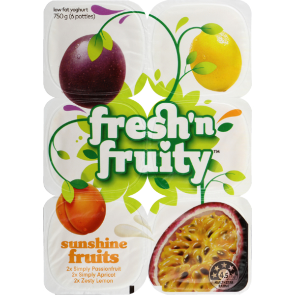 Freshn Fruity Sunshine Fruits Yoghurt 6pk