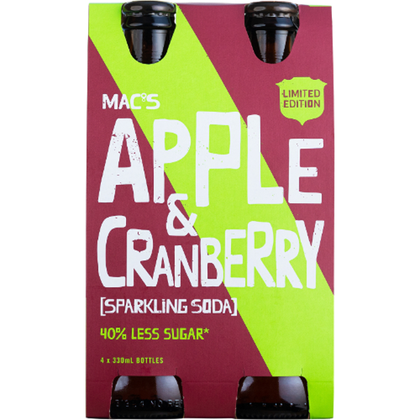 Mac's Apple & Cranberry Sparkling Soda Bottles