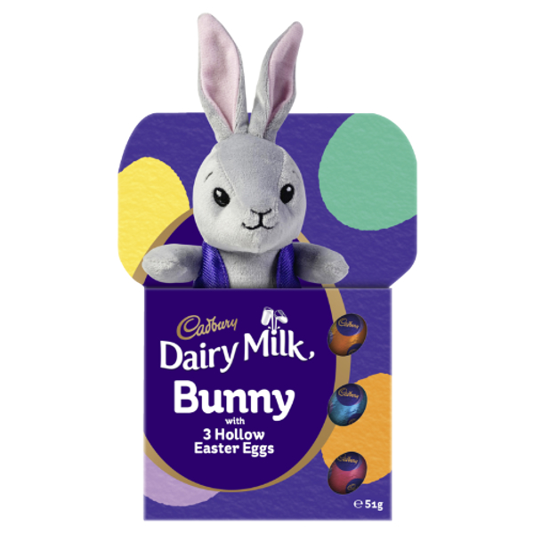 Cadbury Dairy Milk Bunny With 3 Hollow Easter Eggs 51g