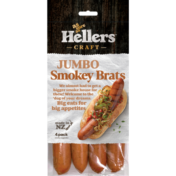 Hellers Jumbo Smokey Brats 4ea