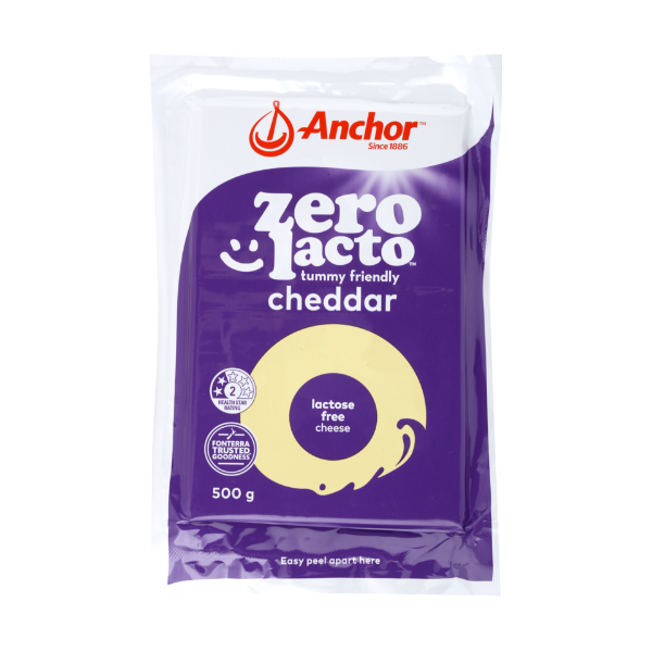 Anchor Zero Lacto Lactose Free Cheddar Cheese Block 500g Prices - FoodMe