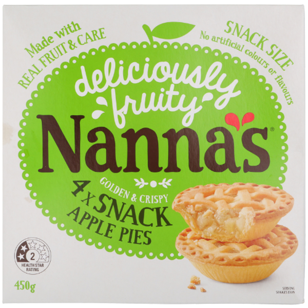 Nanna's Golden & Crispy Apple Pies 4Pk 450g